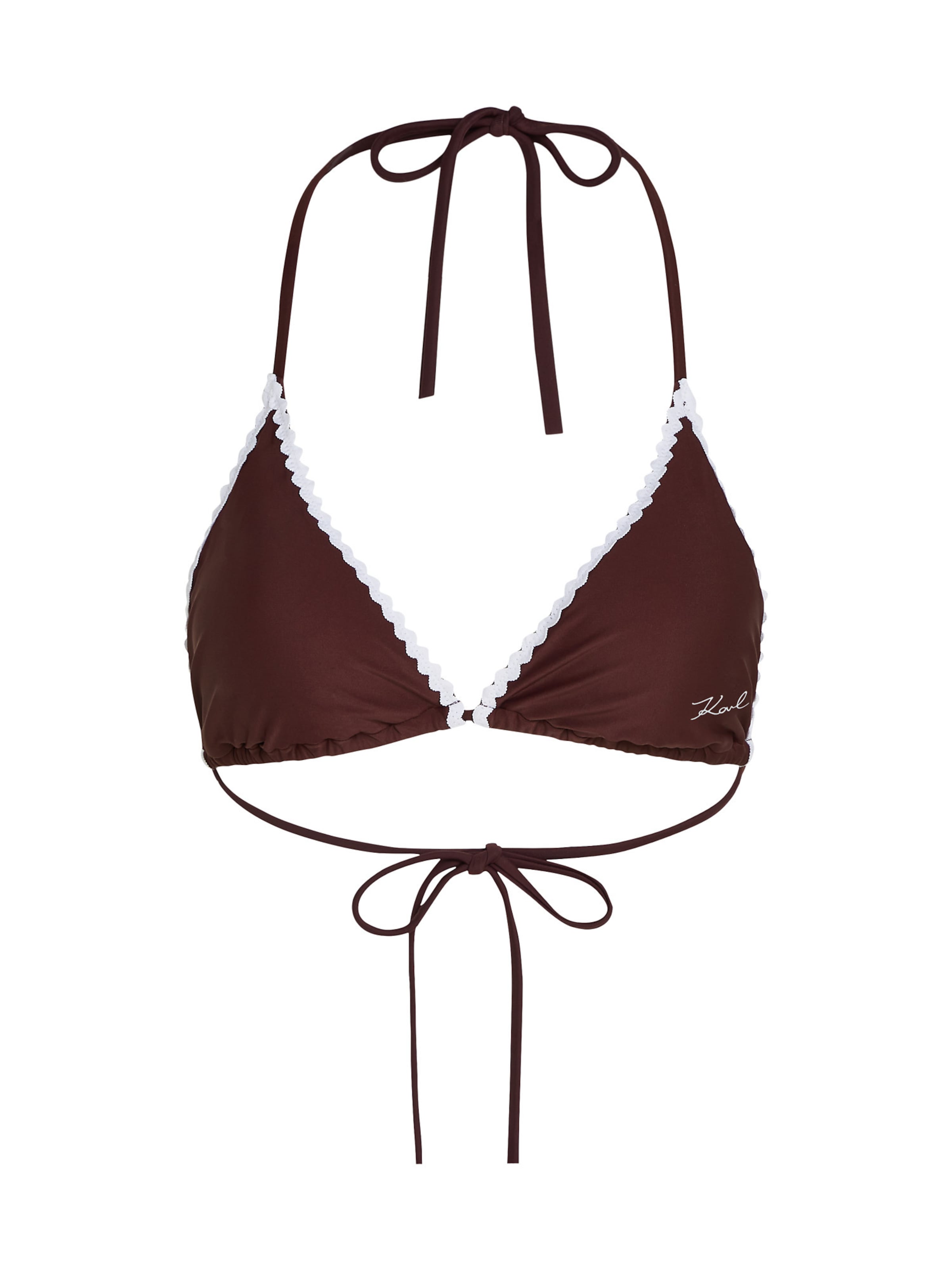 Triangle Hauts de bikini Karl Lagerfeld en marron : devant