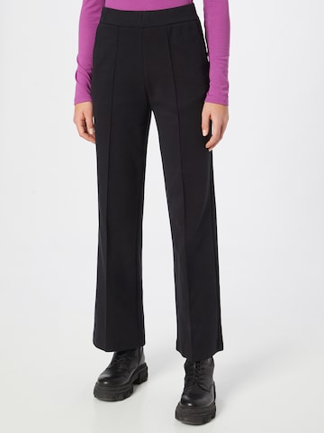 BOSS Black Wide leg Trousers with creases 'Efiea' in Black: front