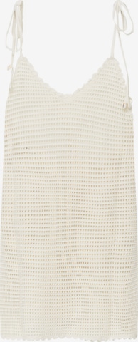Pull&Bear Knitted dress in Beige: front