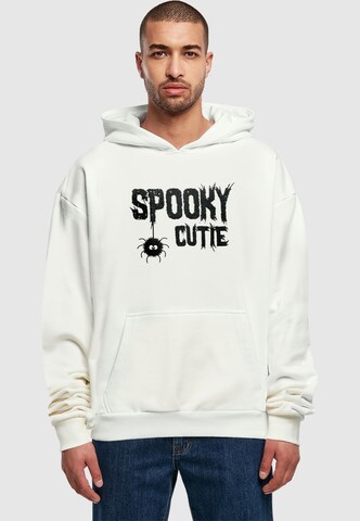 Merchcode Sweatshirt 'Halloween - Spooky Cutie' in Wit: voorkant