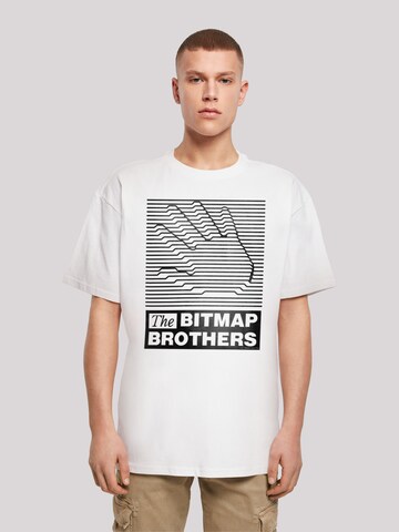 F4NT4STIC Shirt 'Bitmap Bros Retro Gaming SEVENSQUARED' in Wit: voorkant