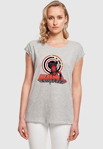 ABSOLUTE CULT T-Shirt 'Deadpool - Upside Down' in Grau: predná strana