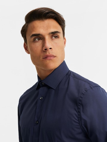 WE Fashion - Ajuste regular Camisa de negocios en azul