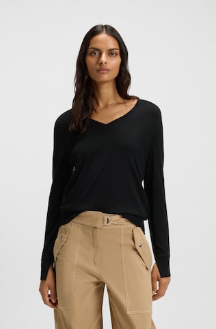 BOSS Orange Pullover in Schwarz: Vorderseite
