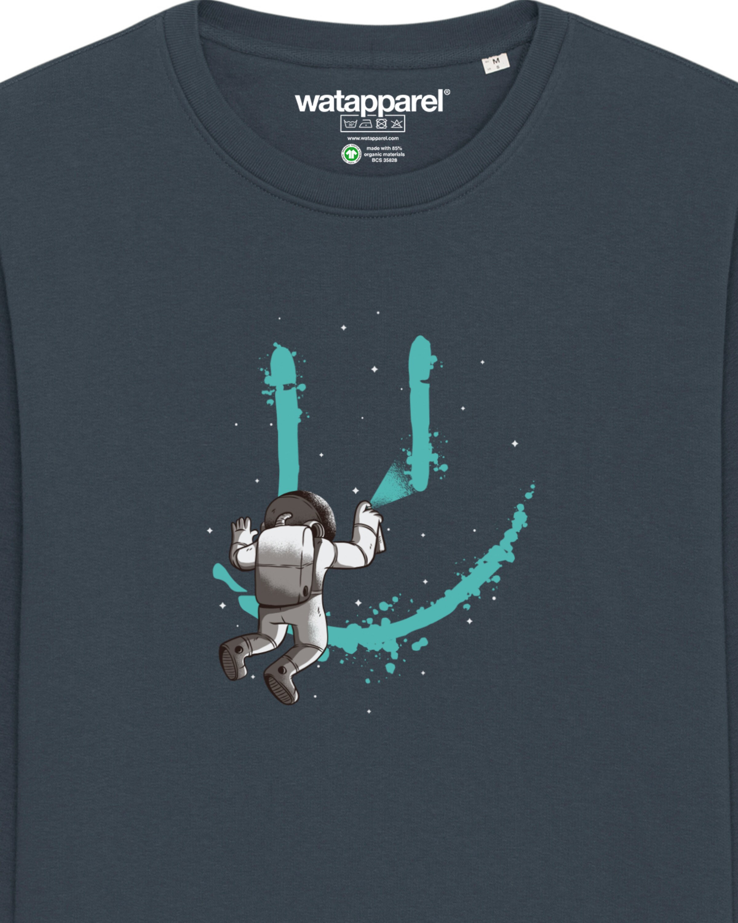 Watapparel Sweatshirt ' Graffiti Astronaut ' in Grau