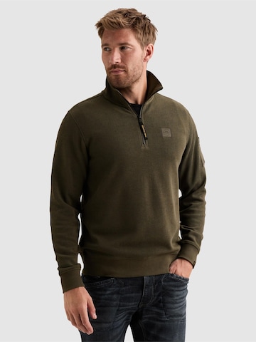 Felpa 'Sweatshirt with half-zip and flight pocket' di PME Legend in verde: frontale