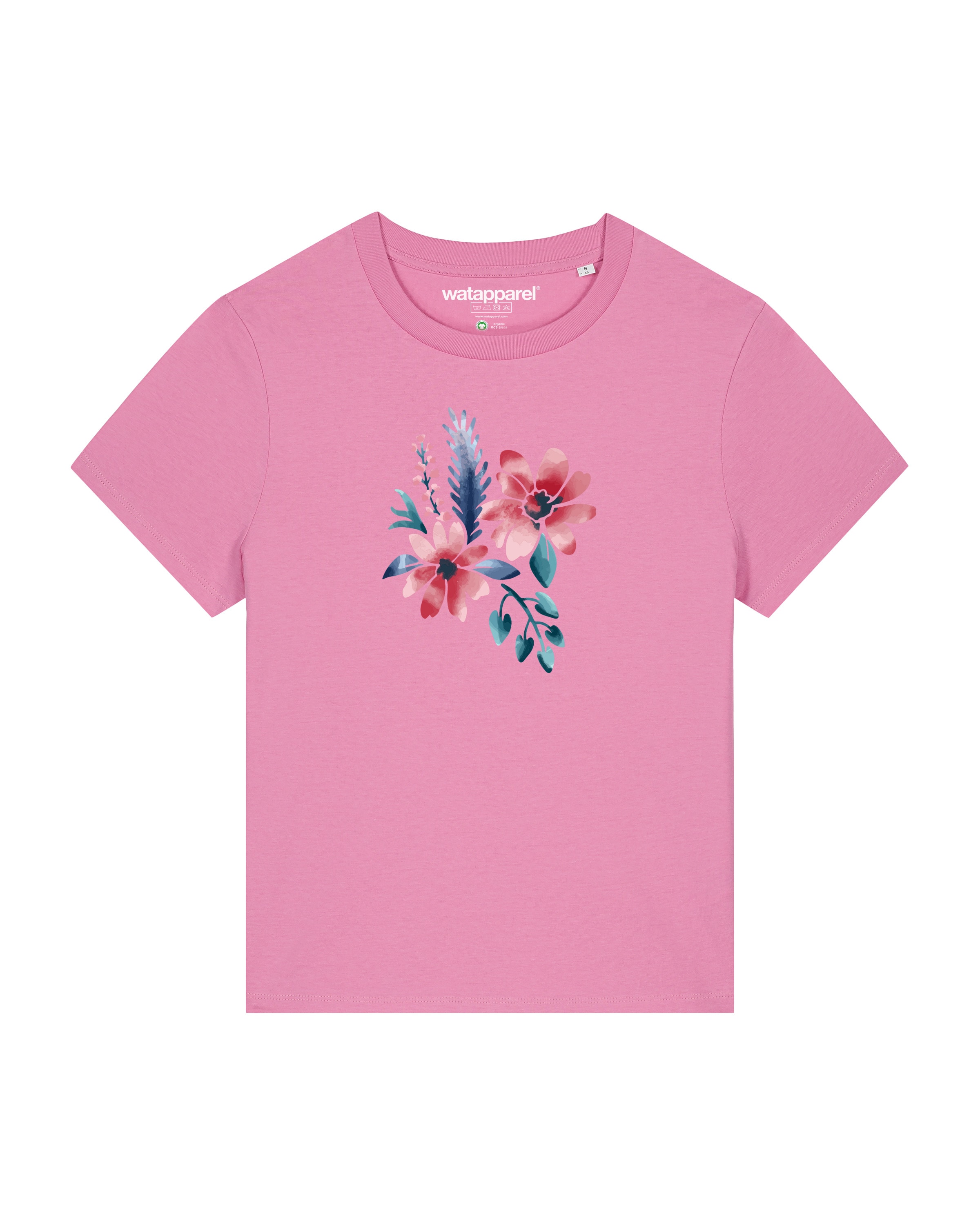 Maglietta 'Blume in Wasserfarbe 02' di Watapparel in rosa: frontale