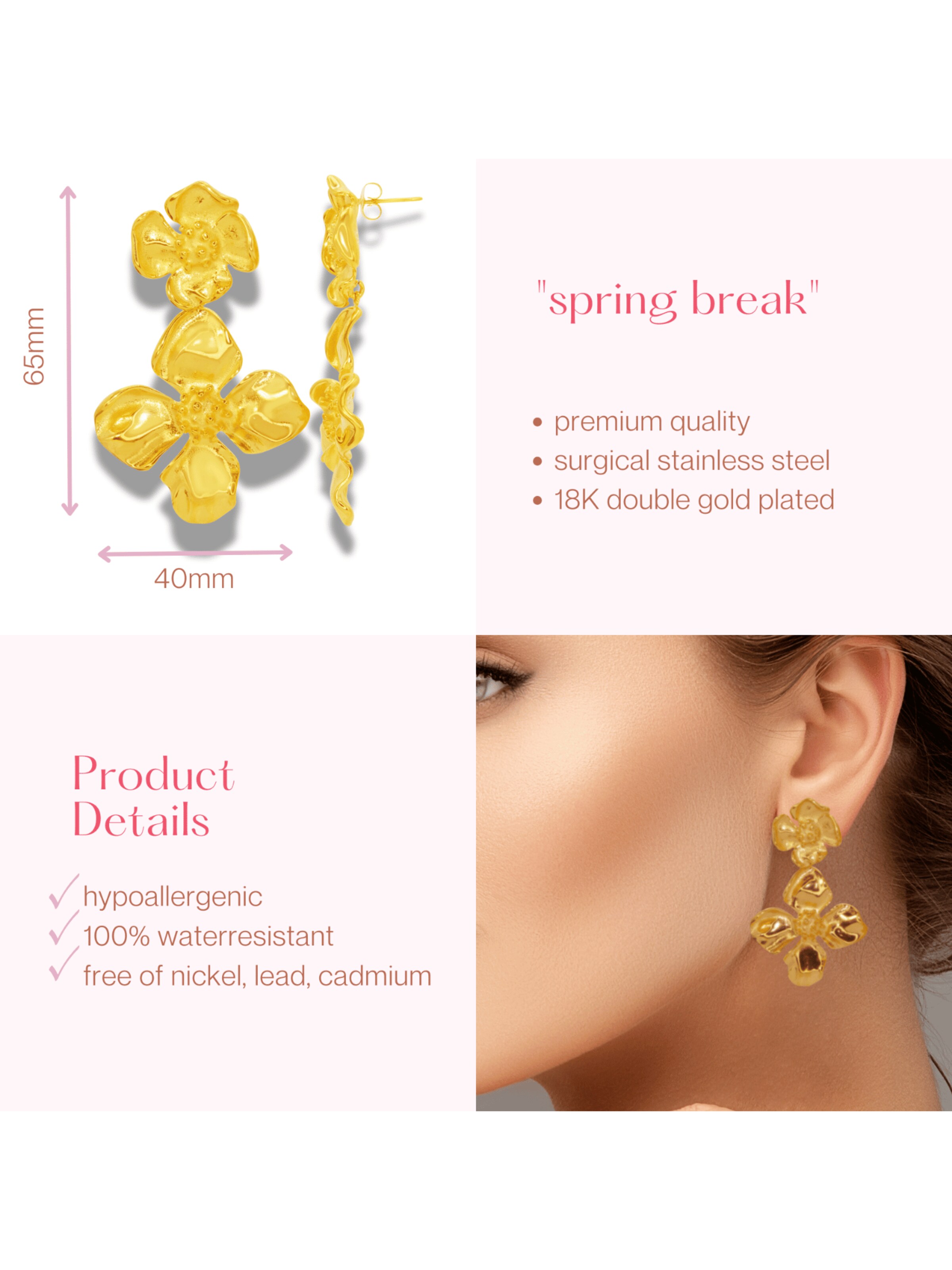 ARS-ARGENTI Ohrringe 'SPRING BREAK'‌‌‌‌ in Gold