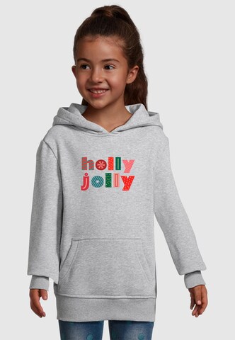 Merchcode Sweatshirt 'Christmas Holly Jolly Mood' in Grau: Vorderseite