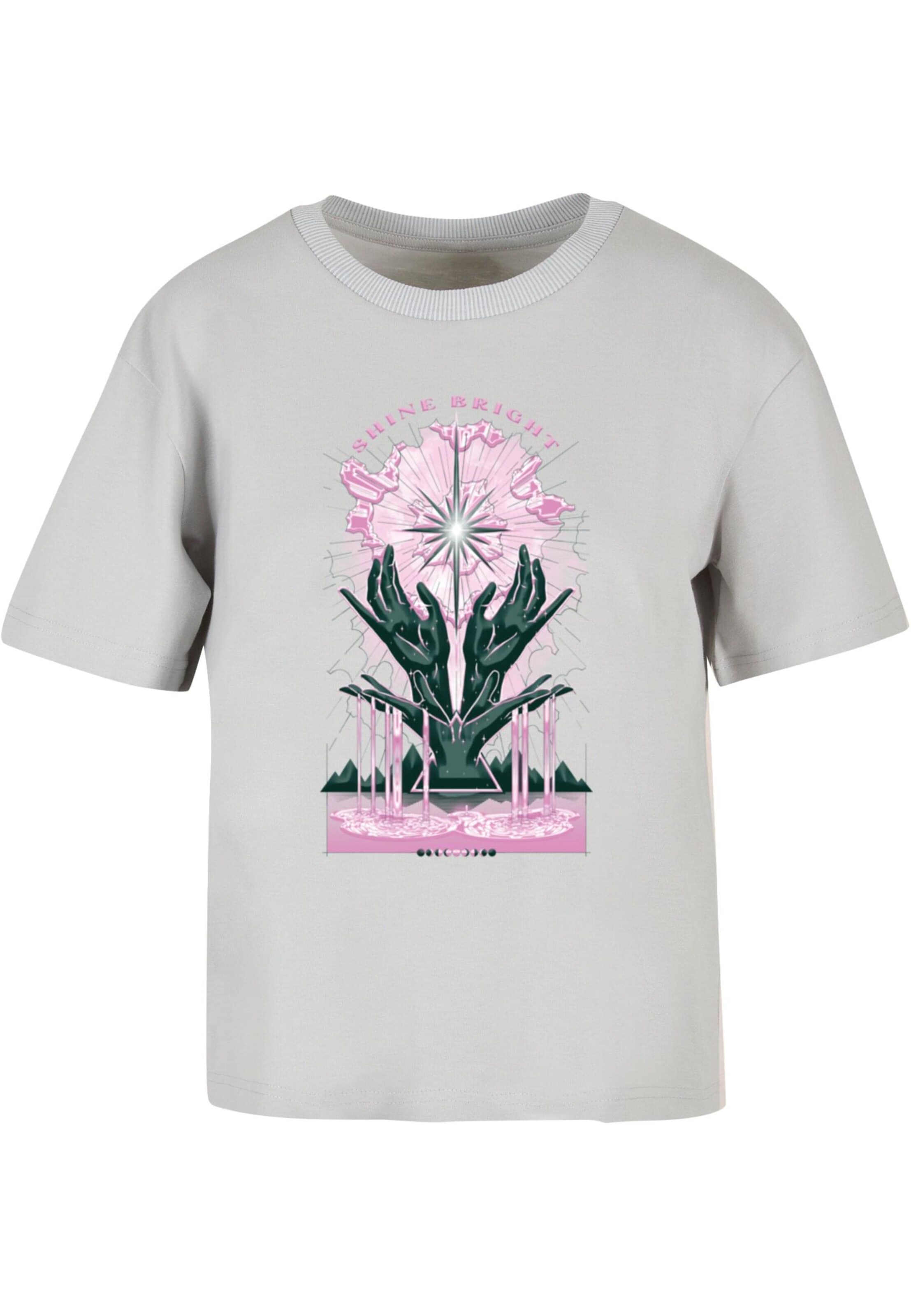 Mister Tee Shirt 'Shine Bright' in Grey: front