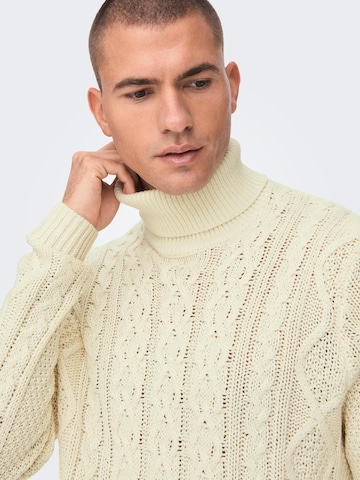 Only & Sons Sweater 'Rigge' in Beige