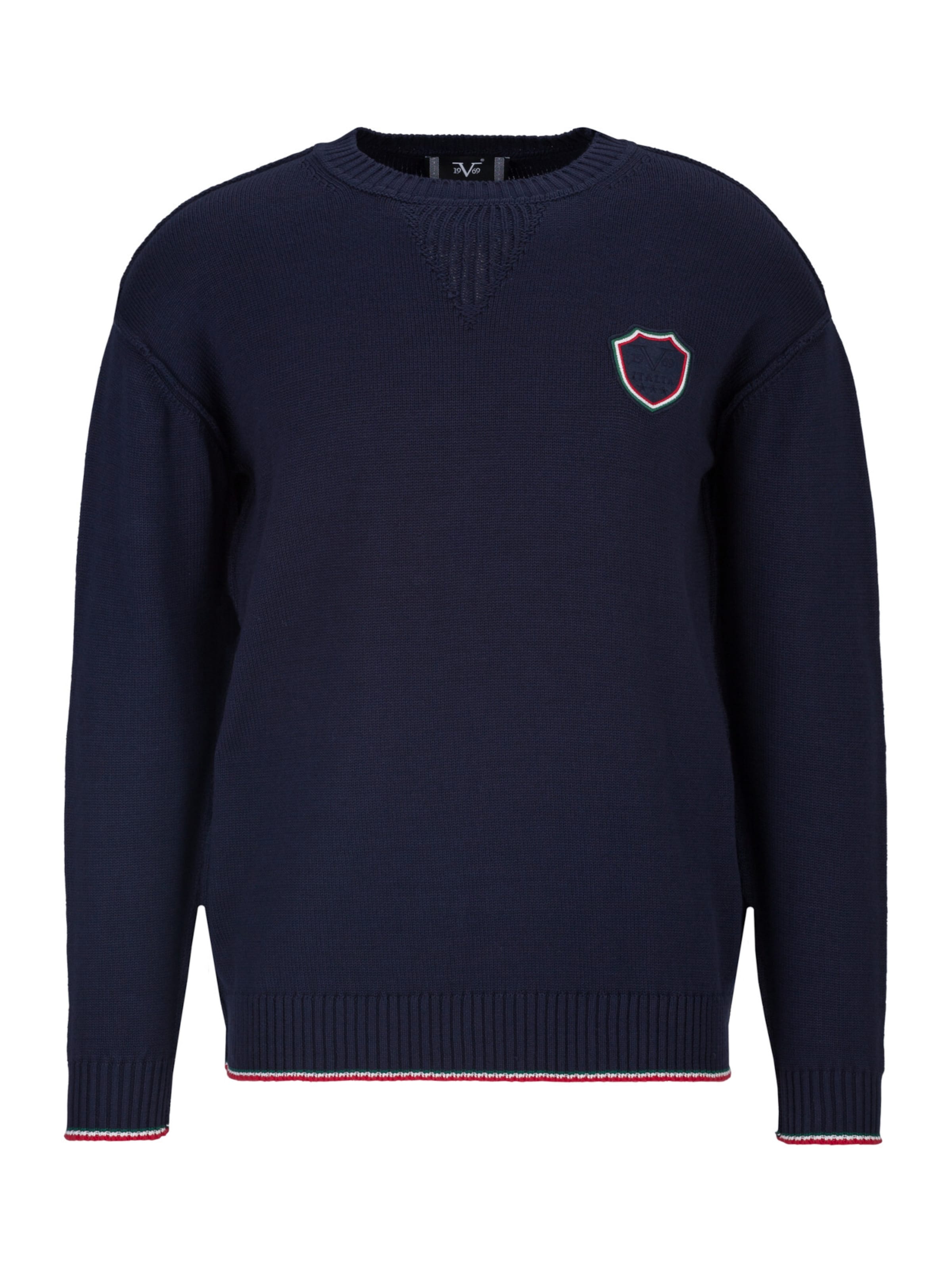 19V69 ITALIA Sweater 'KRIS' in Navy / Dark green / Ruby red / White, Item view