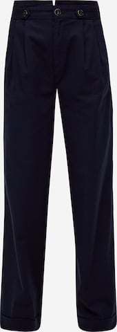 s.Oliver Wide leg Pleat-front trousers in Blue: front