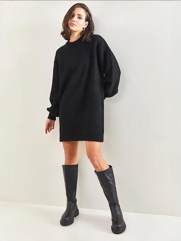 Bianco Lucci Gebreide jurk in Zwart