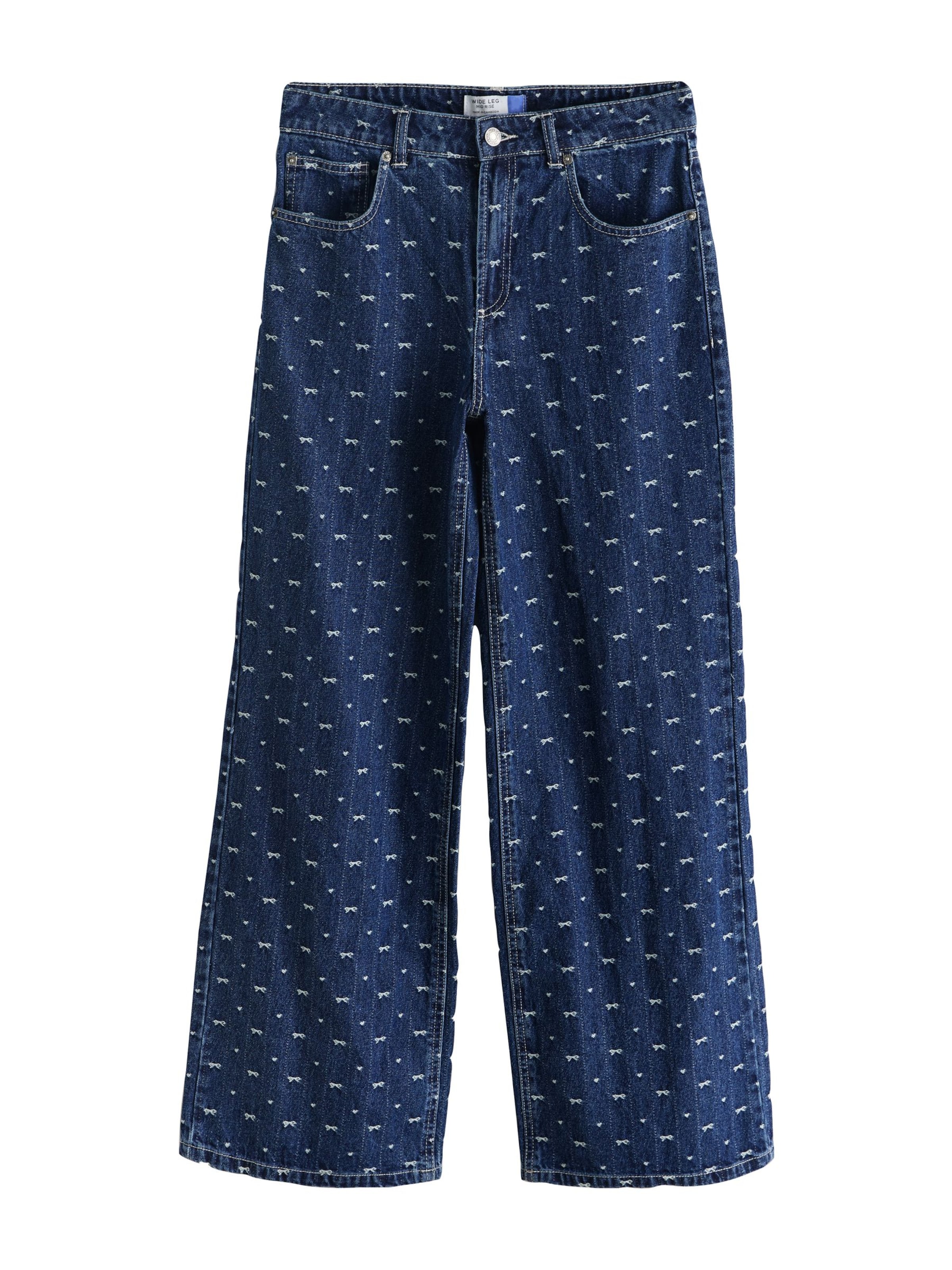 Next Wide leg Τζιν σε μπλε: μπροστά