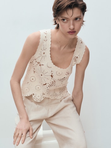 MANGO Top 'GARDEN' in Beige