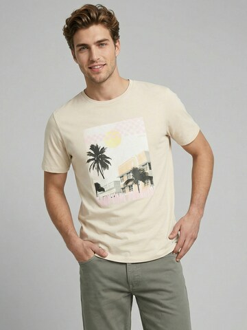 JJ Rebel Tričko 'JREBMASON' - Béžová: predná strana