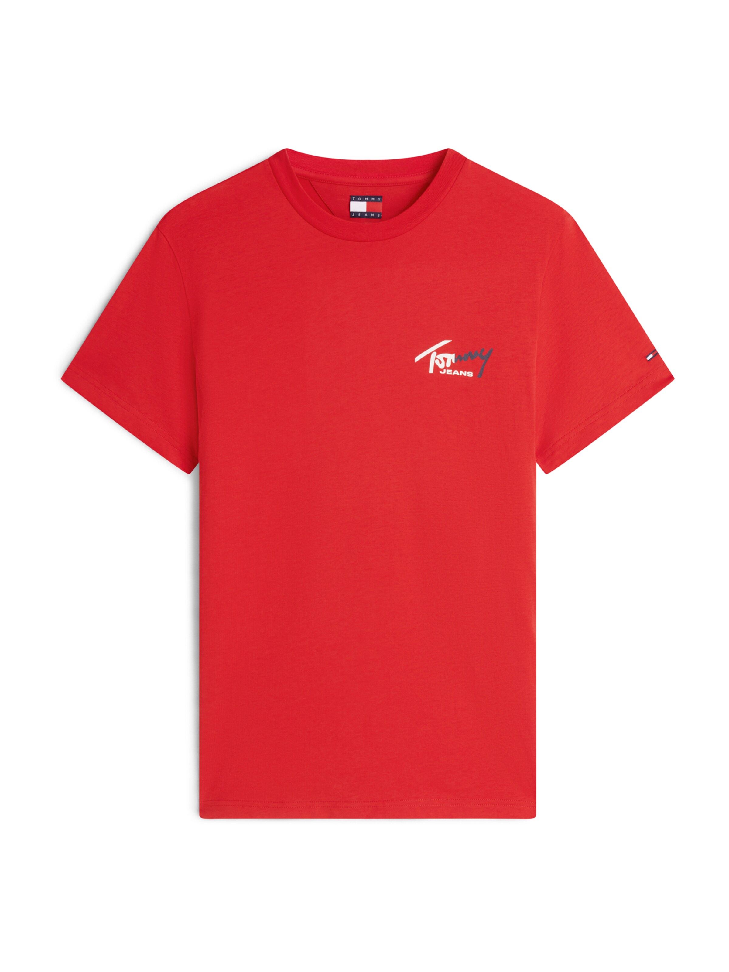 sarkans Tommy Jeans T-Krekls: no priekšpuses