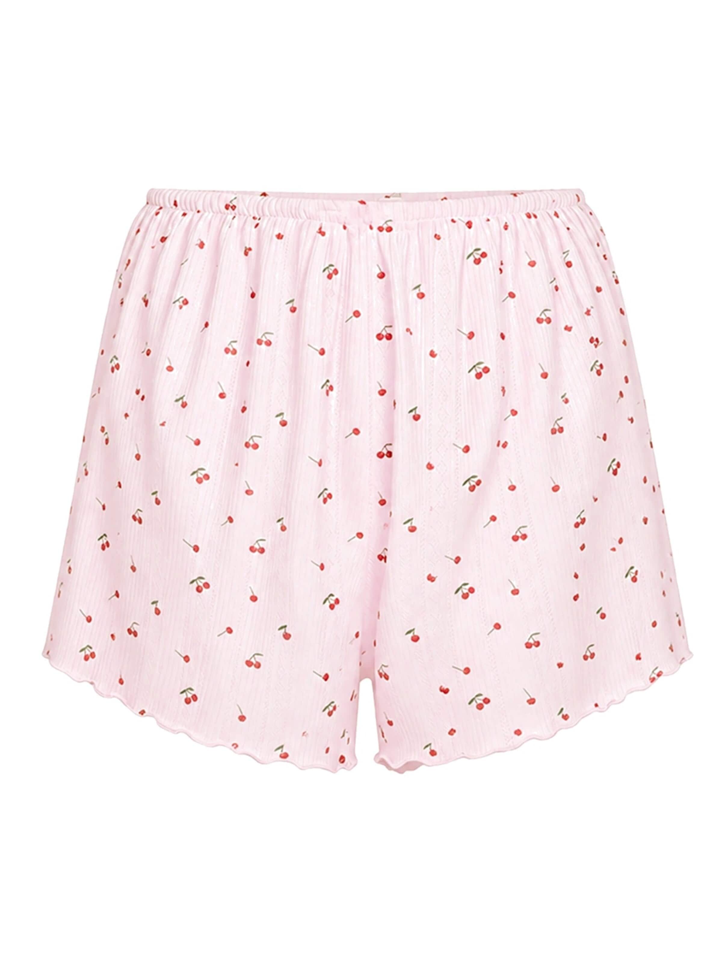 Pigiama corto 'Soft Touch Jacquard Shorts' di cfab in rosa: frontale