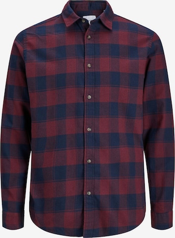 JACK & JONES Button Up Shirt in Red: front