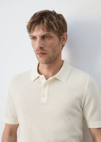 MANGO MAN Shirt 'Pointele' in White