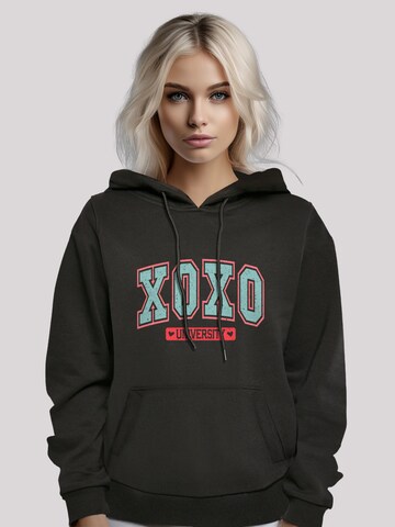 F4NT4STIC Sweatshirt 'Xoxo University Valentinstag' in Zwart: voorkant