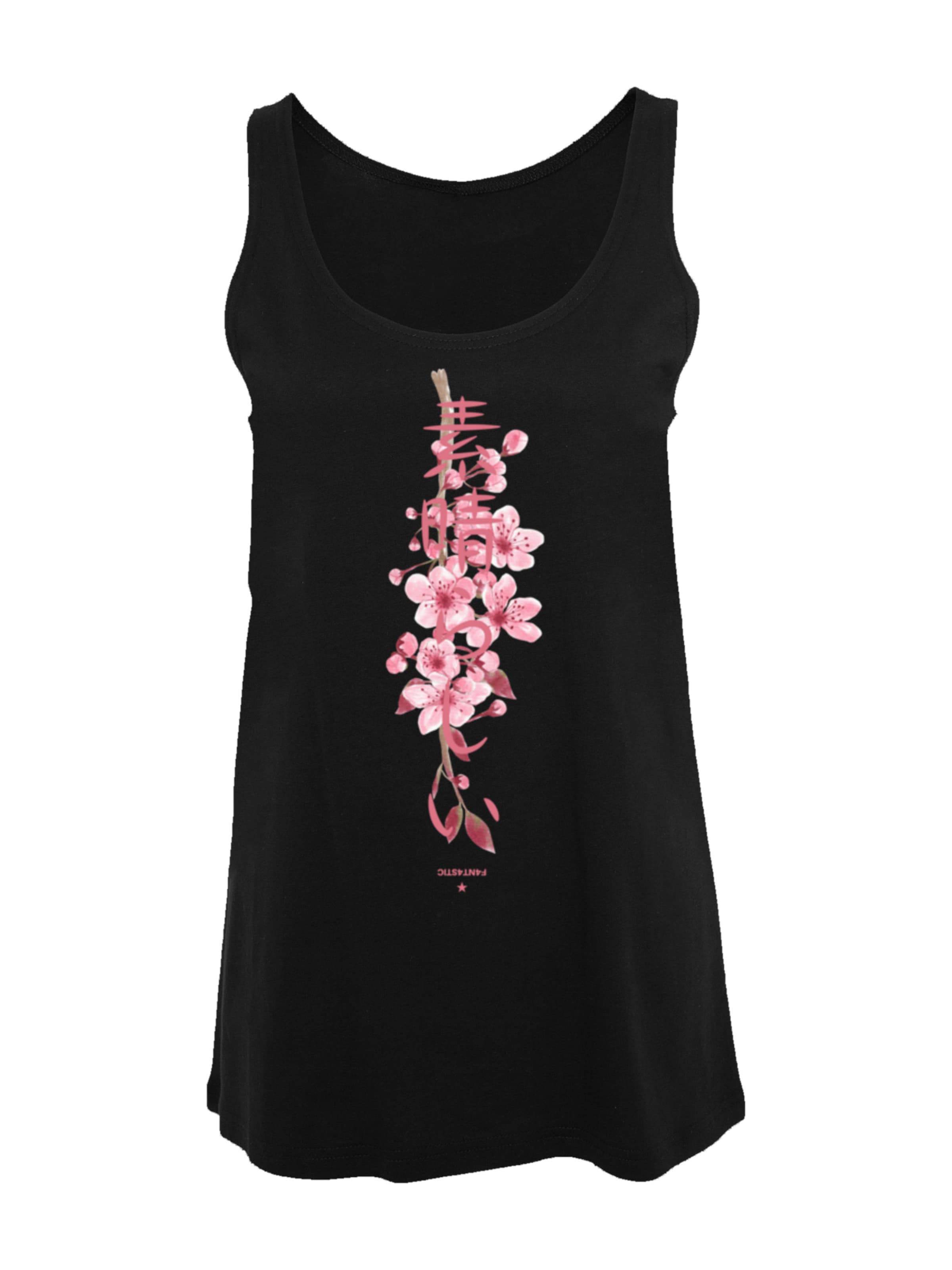 F4NT4STIC Top 'Cherry Blossom' in Black: front