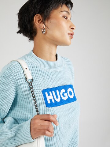 HUGO Пуловер 'Sloger' в синьо