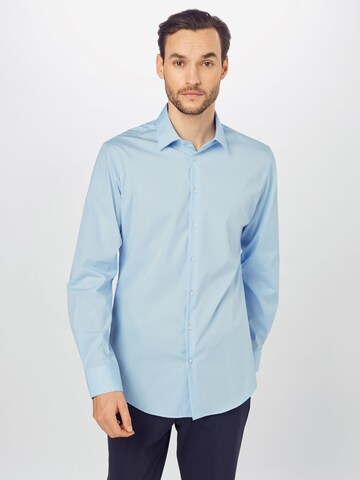 s.Oliver BLACK LABEL Slim fit Button Up Shirt in Blue: front