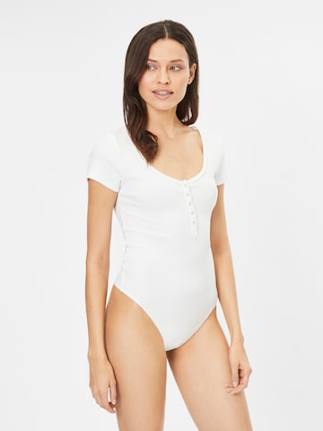 Abercrombie & Fitch Shirt Bodysuit in White: front