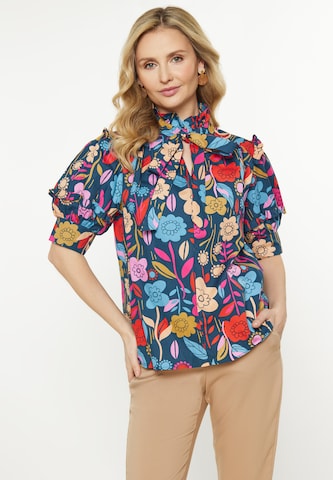 Usha Blouse 'Fashion Look' in Blauw: voorkant