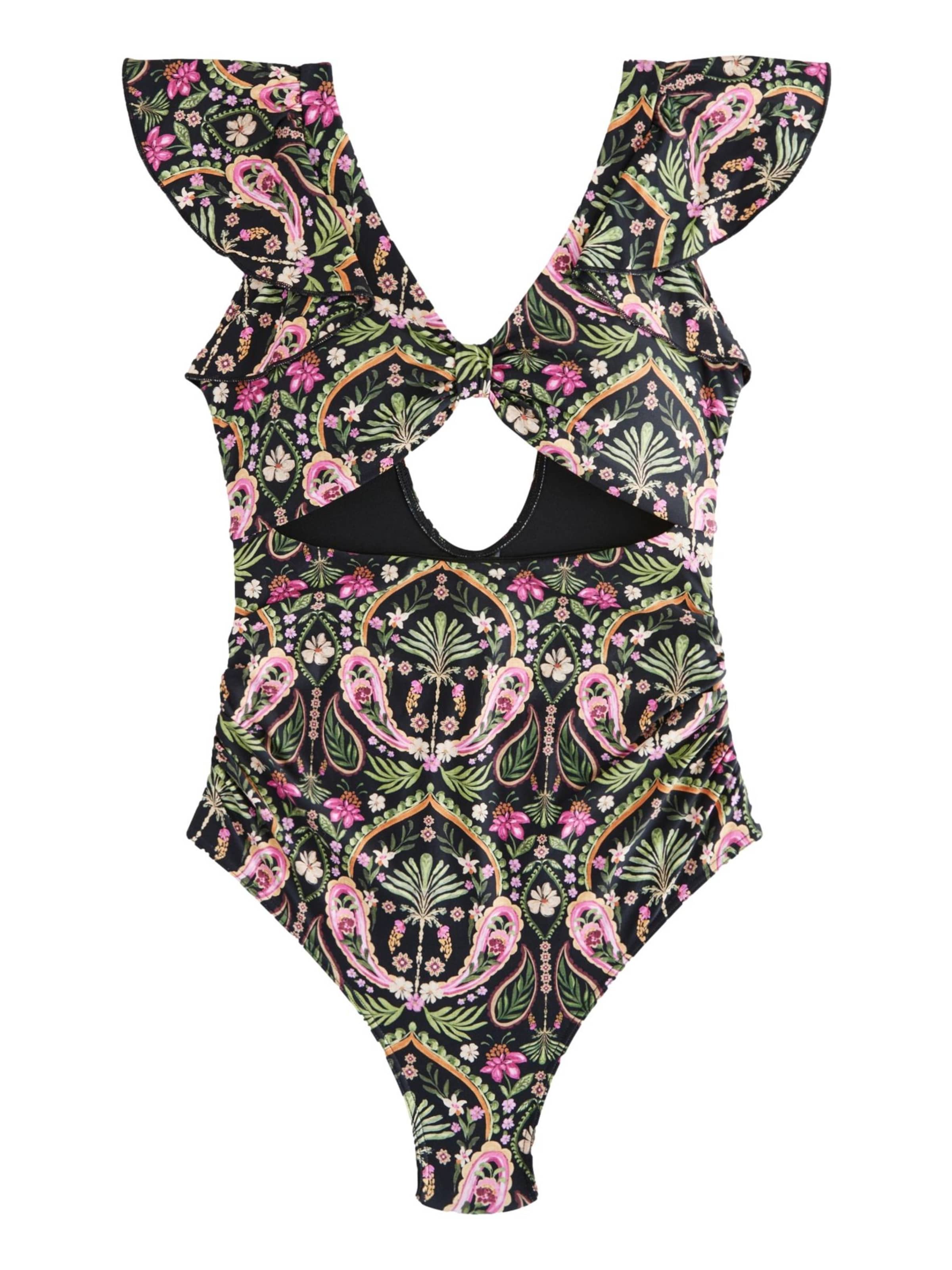 Next Бюстье Купальник 'Rüschenärmeln' в Зеленый: спереди