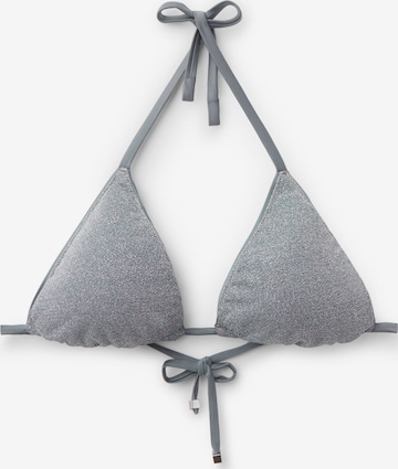 CALZEDONIA Triangel Bikinitop 'Metallic Glow' in Grau: Vorderseite