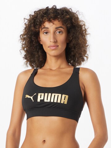 PUMA - Bustier Sujetador deportivo en negro: frente