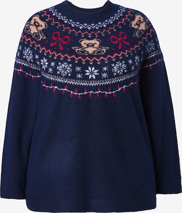 Ulla Popken Trui in Blauw: voorkant