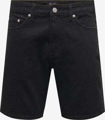 Only & Sons Regular Jeans in Zwart: voorkant
