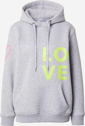 Zwillingsherz - Sweatshirt 'LOVE' em cinzento: frente