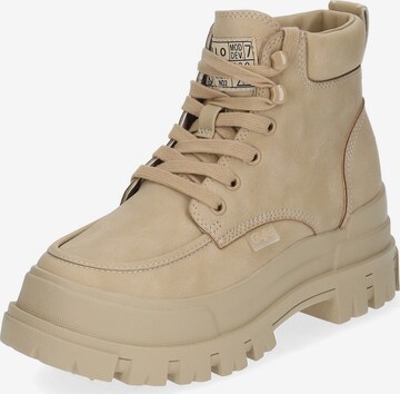 BUFFALO Veterlaarsjes in Beige: voorkant