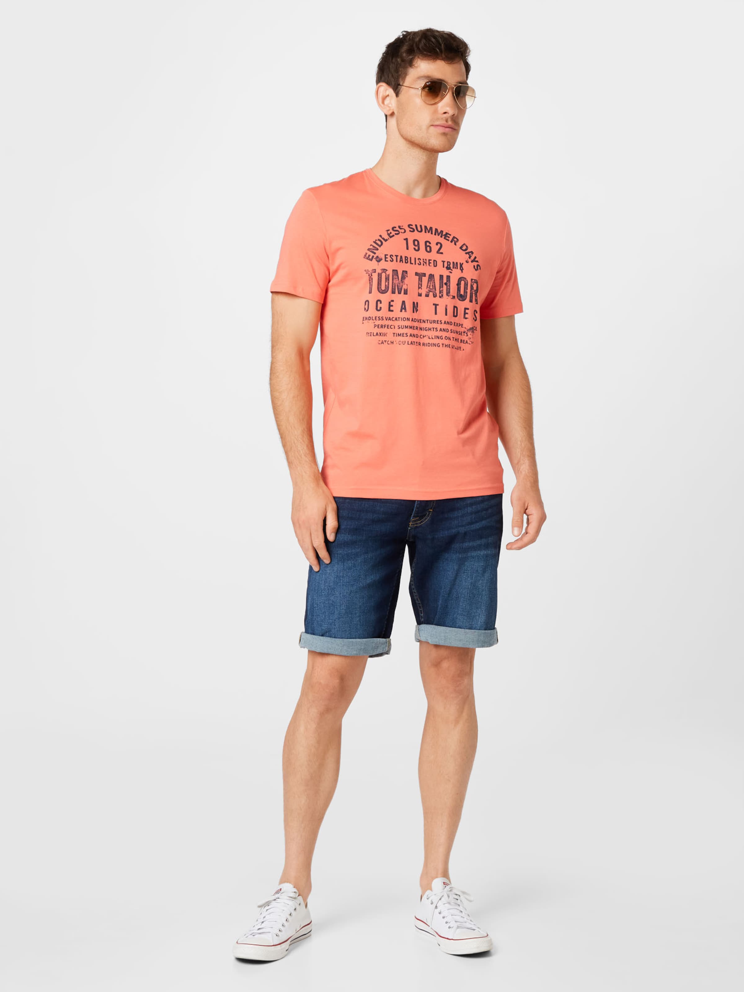 Männer Große Größen TOM TAILOR T-Shirt in Pfirsich - JR68549
