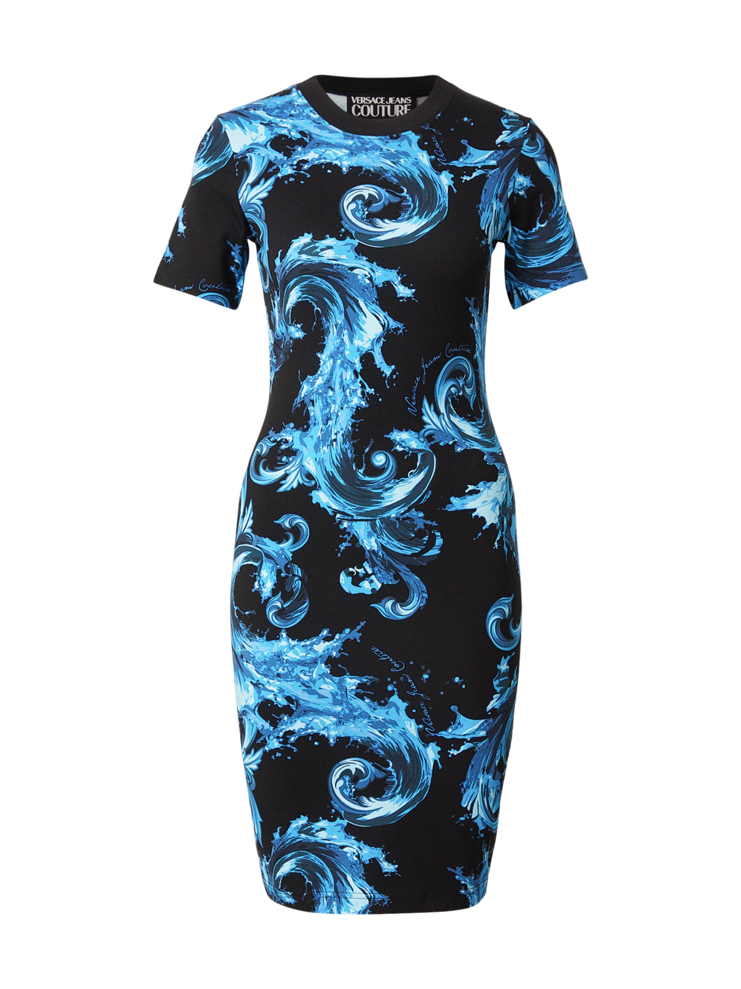 Versace Jeans Couture Robe en aqua / noir / blanc, Vue avec produit
