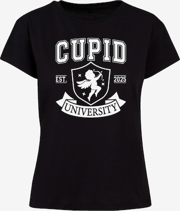 T-shirt 'Cupid University Valentinstag' F4NT4STIC en noir : devant