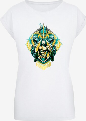 ABSOLUTE CULT T-Shirt 'Aquaman - The Trench Crest' in Weiß: predná strana