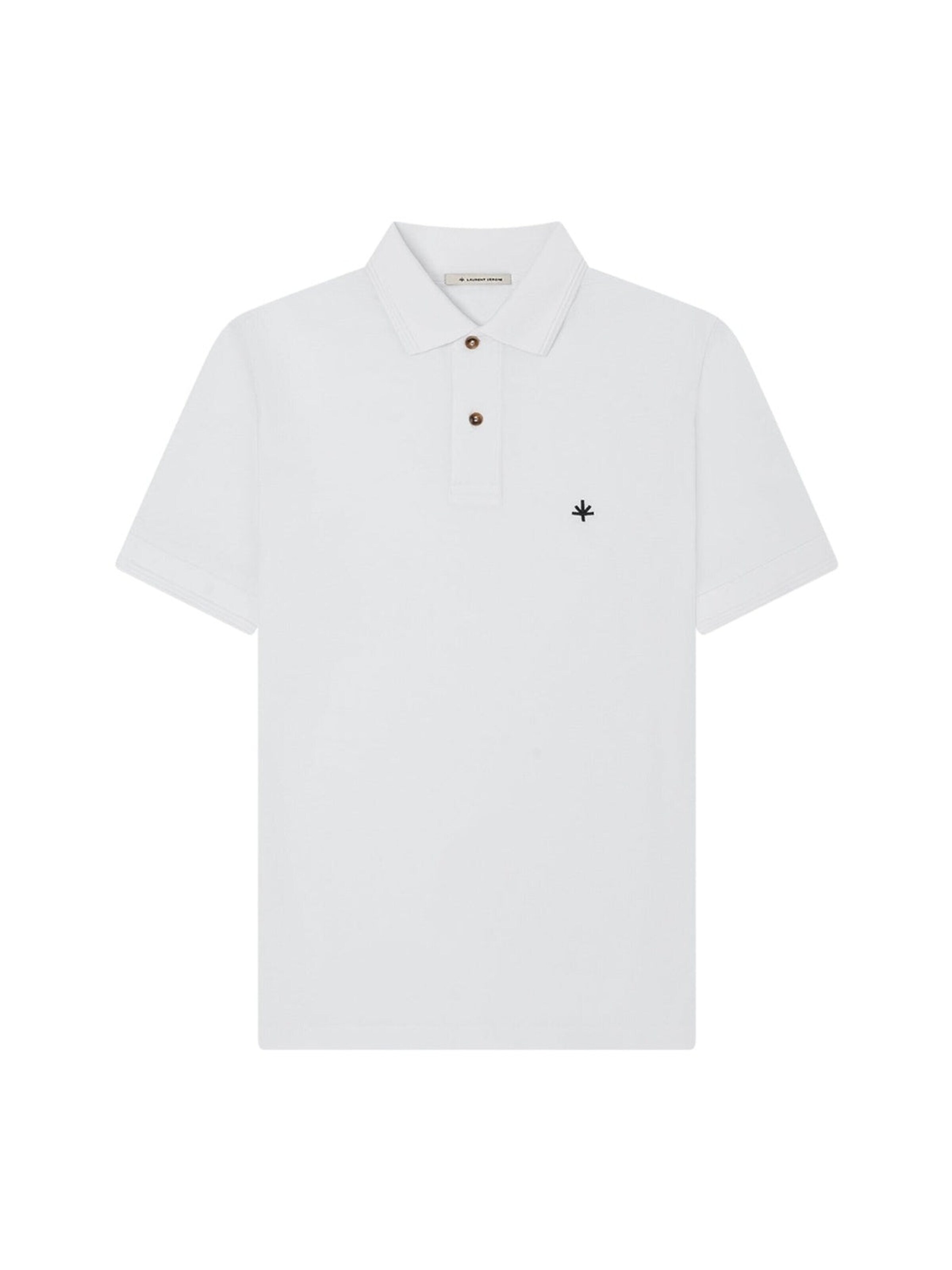 Laurent Vergne Shirt 'Hugo Cotton Pique Polo in White' in White: front