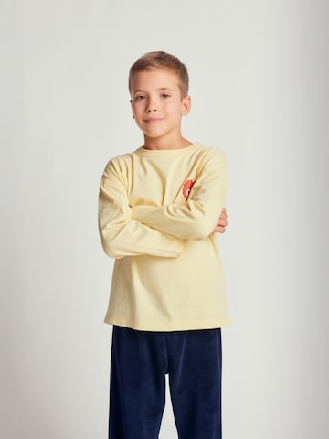 Maru + Bo - Camiseta 'BASIC HEAVY-WEIGHT PIXEL HEART GRAPHIC T-SHIRT' en amarillo