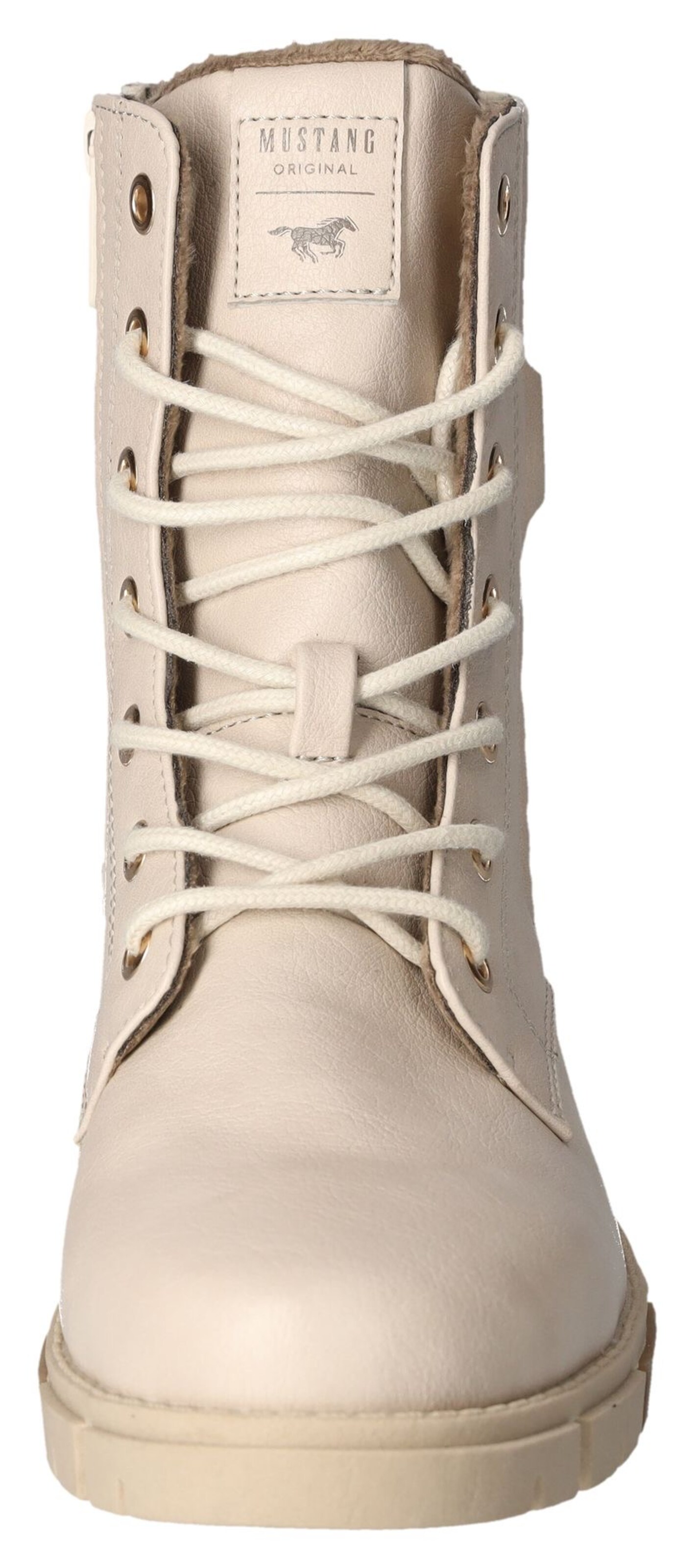 MUSTANG Schnürstiefelette in Beige