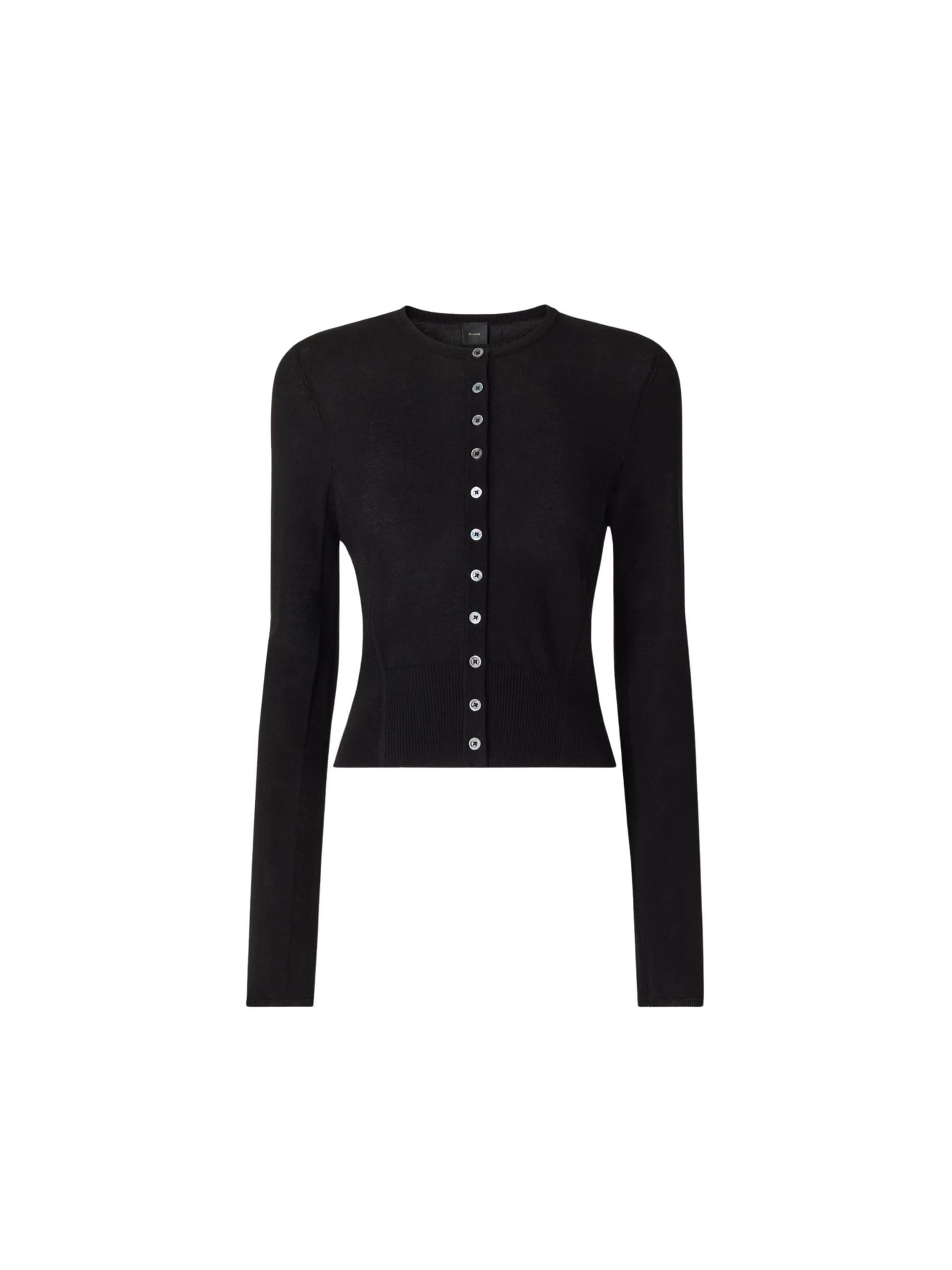 PINKO Gebreid vest 'PINKO METEORA CARDIGAN Maglieria' in Zwart: voorkant