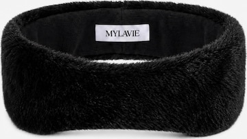 Bandană de la MYLAVIE by Sarah Harrison pe negru: față