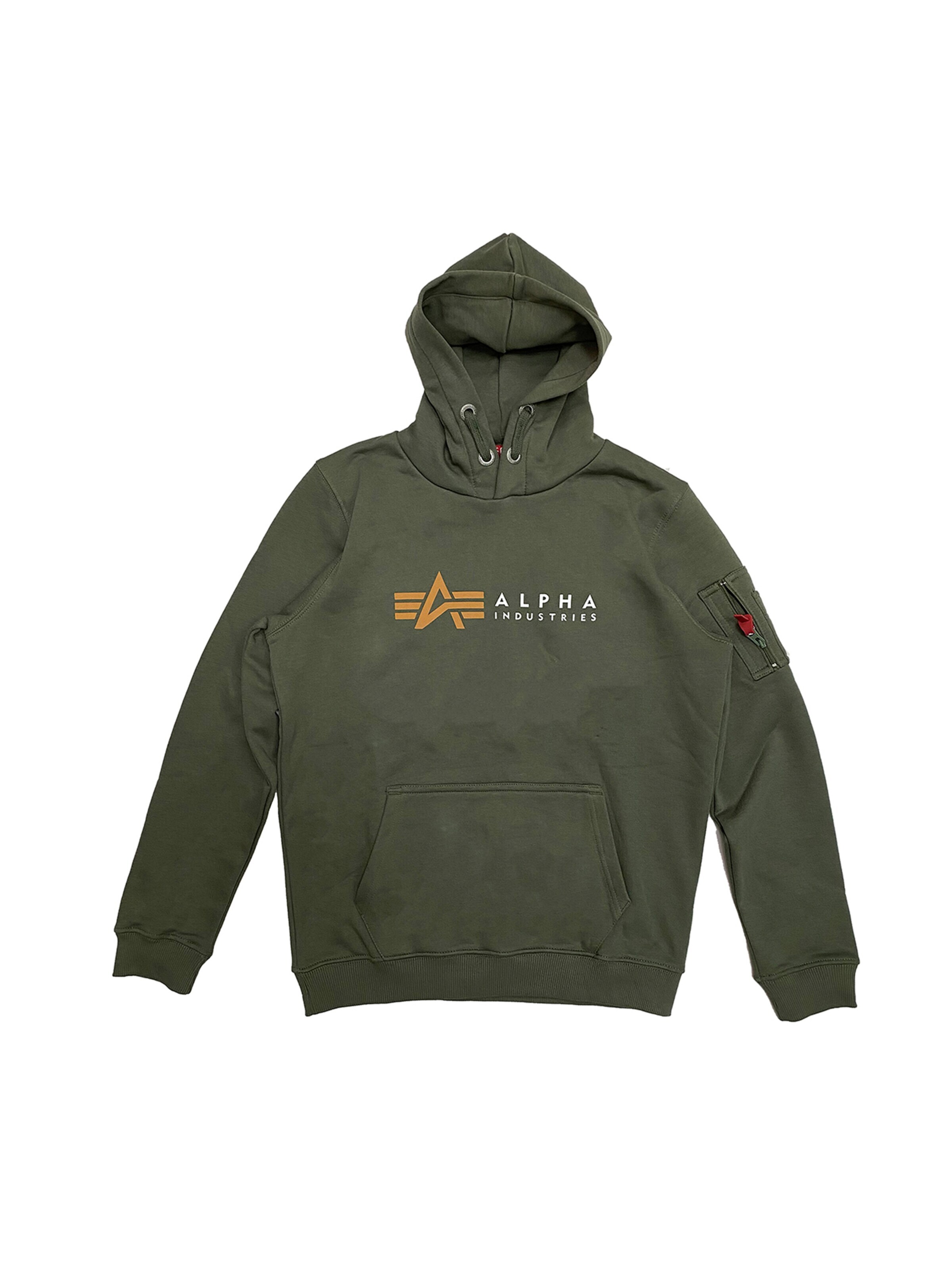 ALPHA INDUSTRIES Sweatshirt 'Alpha Label' in Green: front