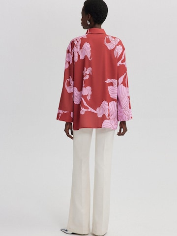 Touché Privé Blouse 'Patterned Satin Shirt' in Pink