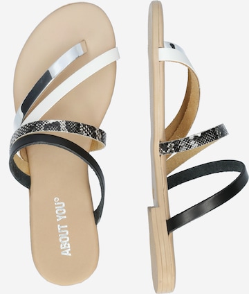 ABOUT YOU T-Bar Sandals 'FLORENTINE' in Black